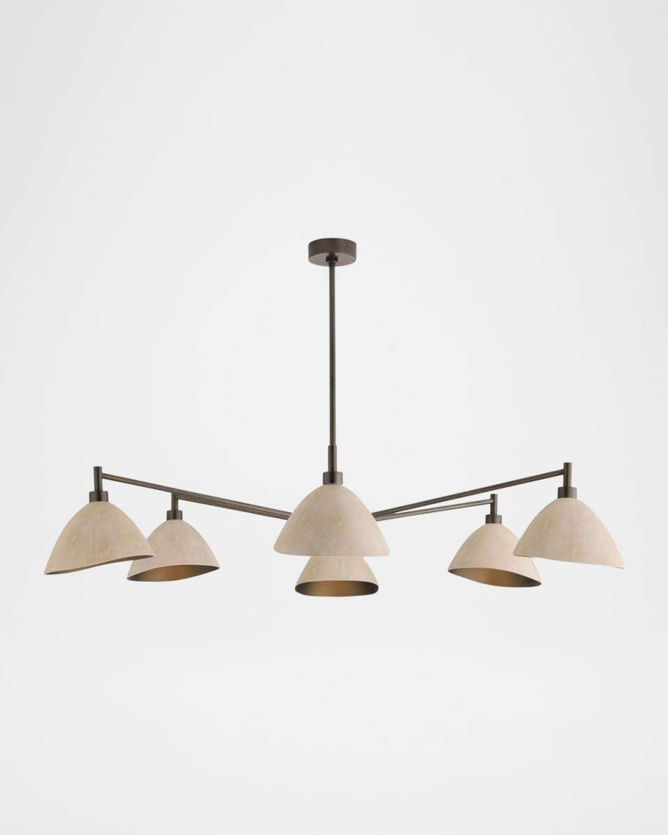 Inlet 53" 6-Light Leather Chandelier